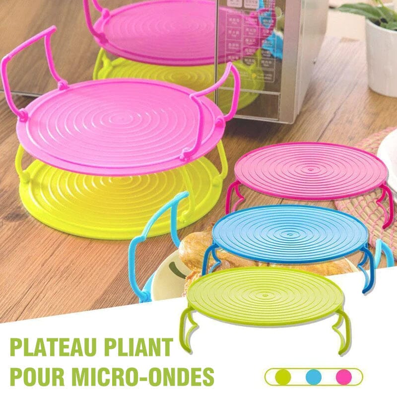 Plateau pliant pour micro-ondes 2 pièces