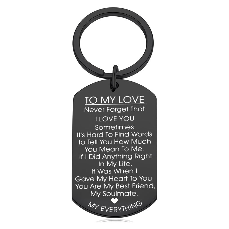 TO MY LOVE - Porte-clés motivant en acier inoxydable