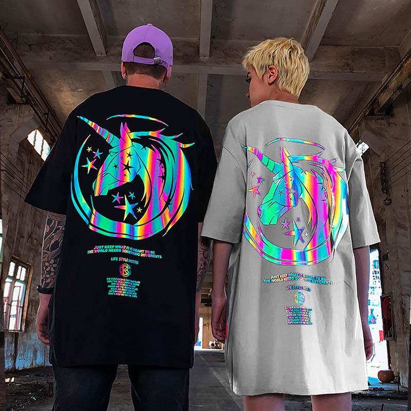 T-shirt à Motif Licorne Lumineux