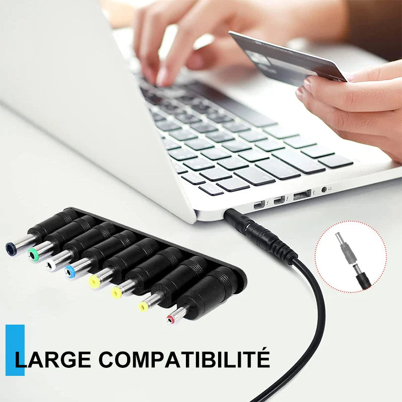 Adaptateur d'alimentation CC universel 8 en 1