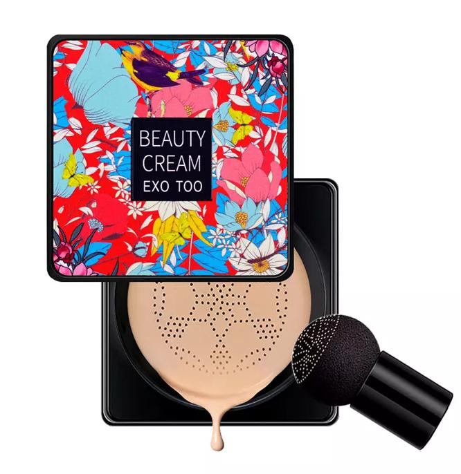 🌸Crème CC Correcteur Avec Pinceau de Champignon