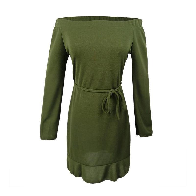Robe en tricot d'automne sans bretelles avec laçage