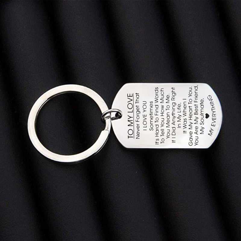 TO MY LOVE - Porte-clés motivant en acier inoxydable