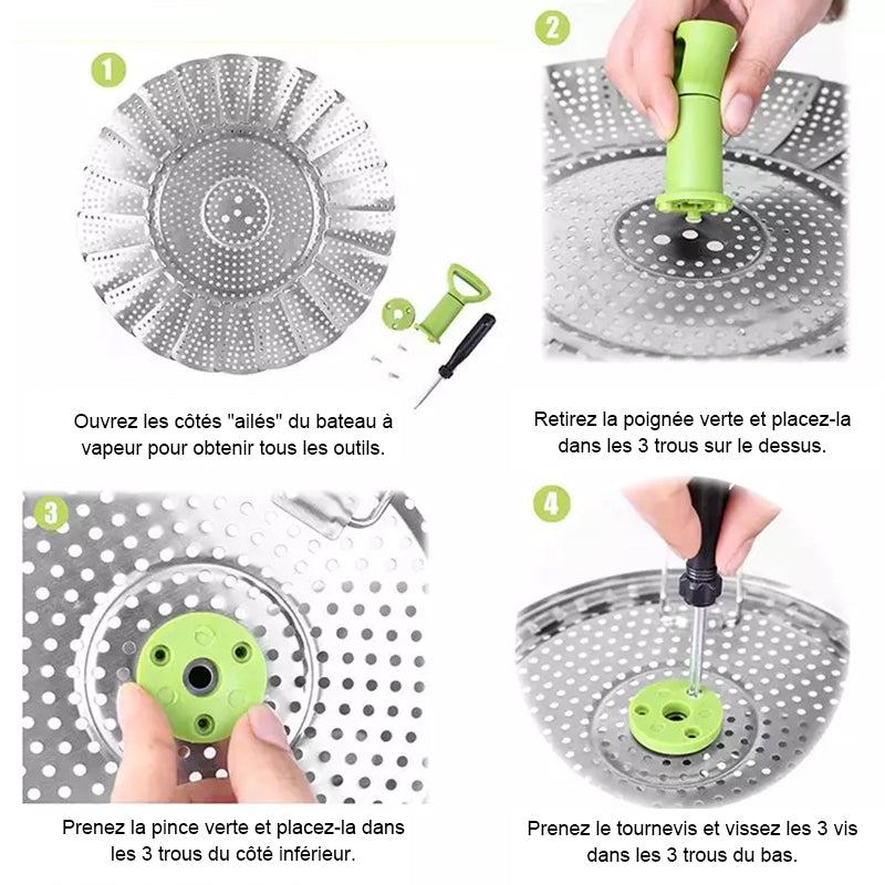 Vapeur Pliante En Acier En Forme De Fleur