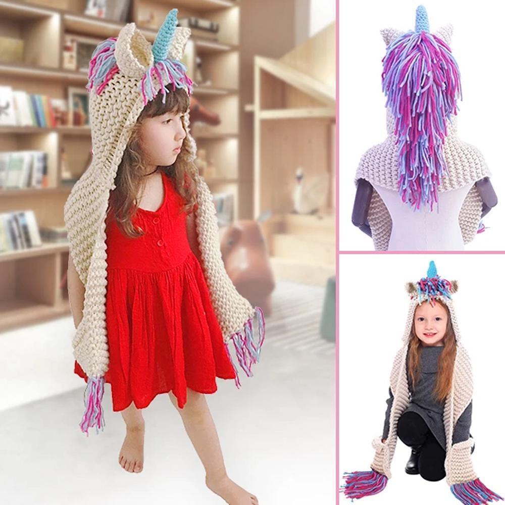 Bonnet Ăcharpe Licorne en Tricot