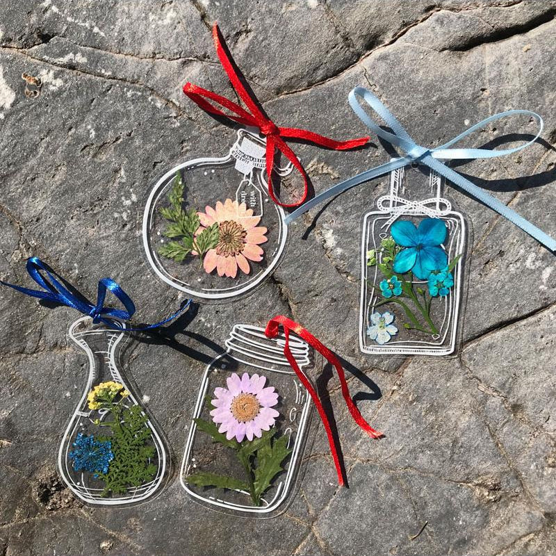 🌸Signets de Fleurs Séchées Transparentes(avec ruban de 10 m gratuit)🦋