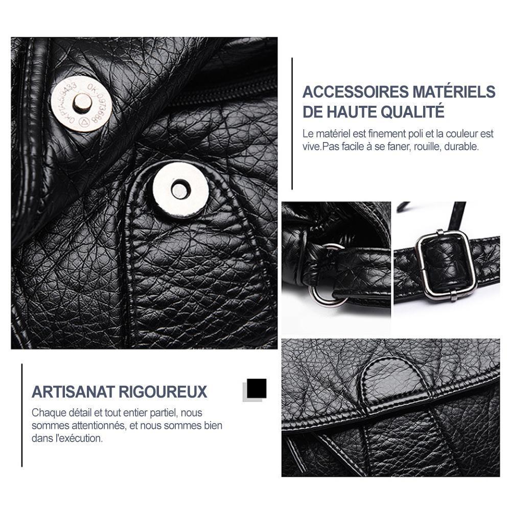 Femme Sac À Bandoulière Diagonale en Cuir Délavé