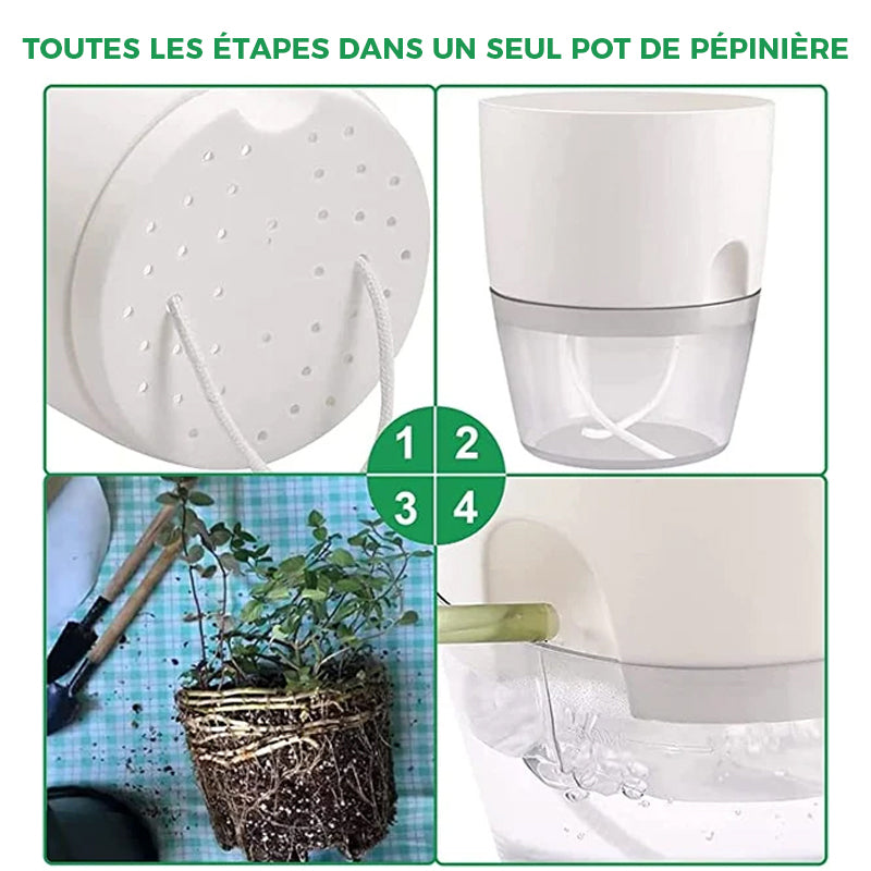 Pot écologique auto-arrosant