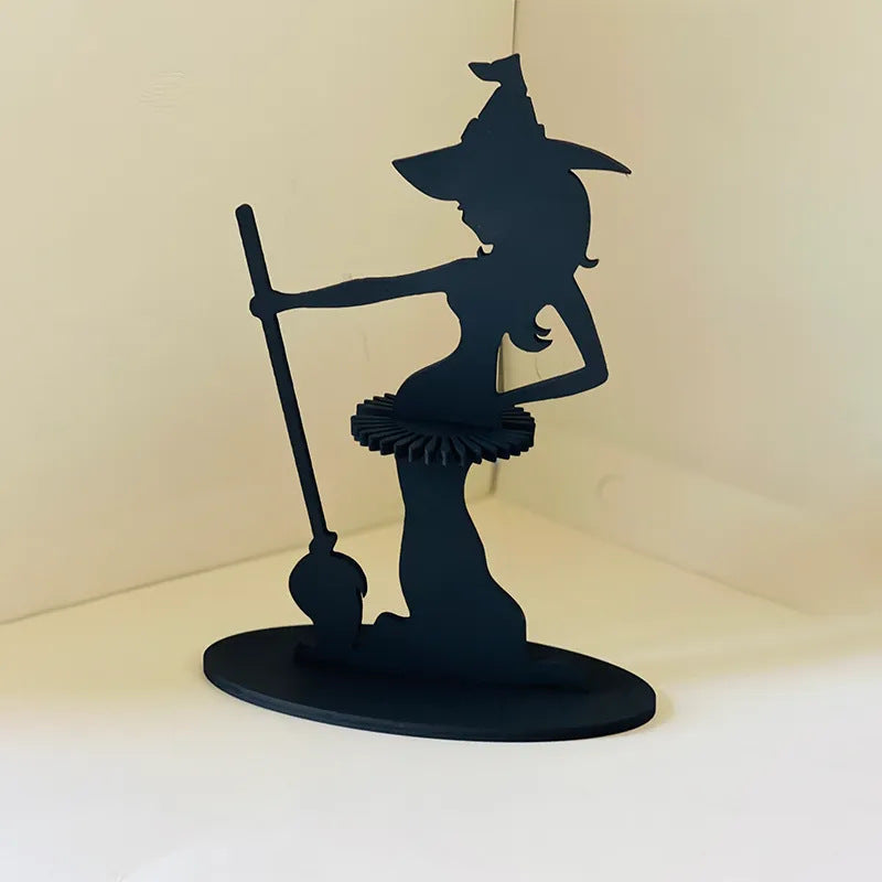 Ornement de porte-serviettes en bois de sorcière d'Halloween