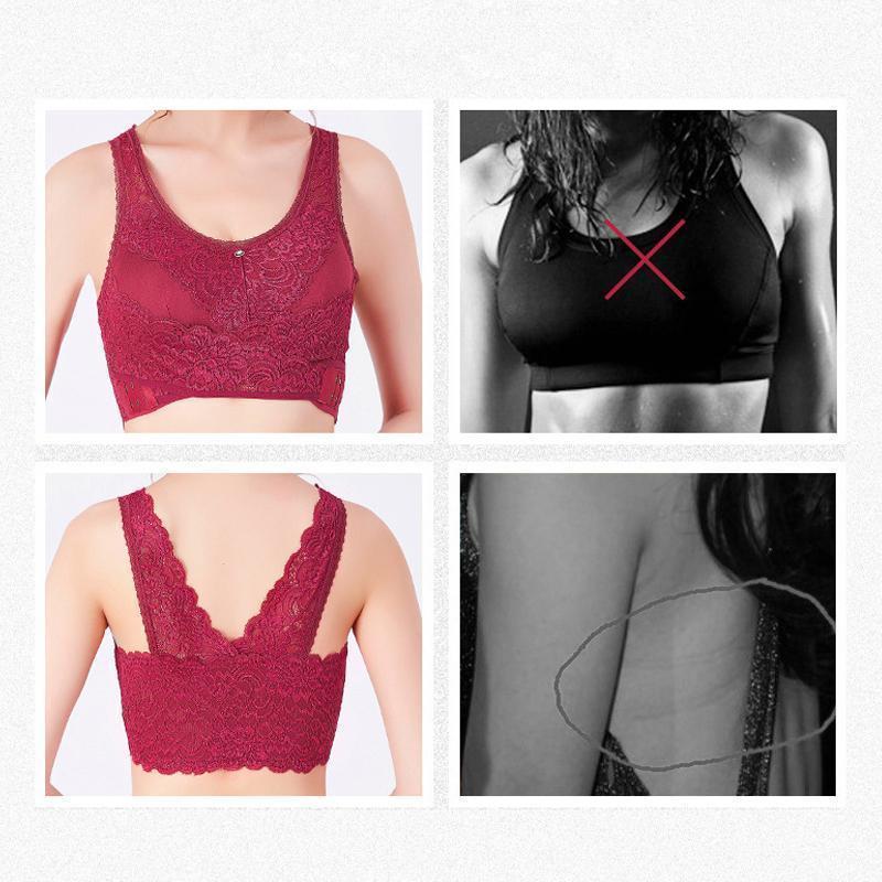 Soutien-gorge sans armatures en dentelle avec boucle latérale sur le côté