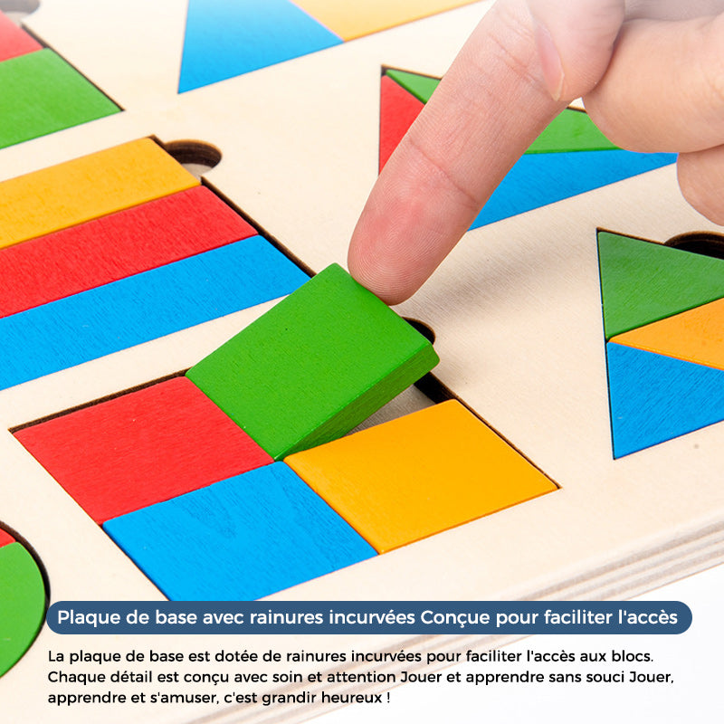 🖼️🎨Jeu de Tri en Bois avec Formes Géométriques🖼️