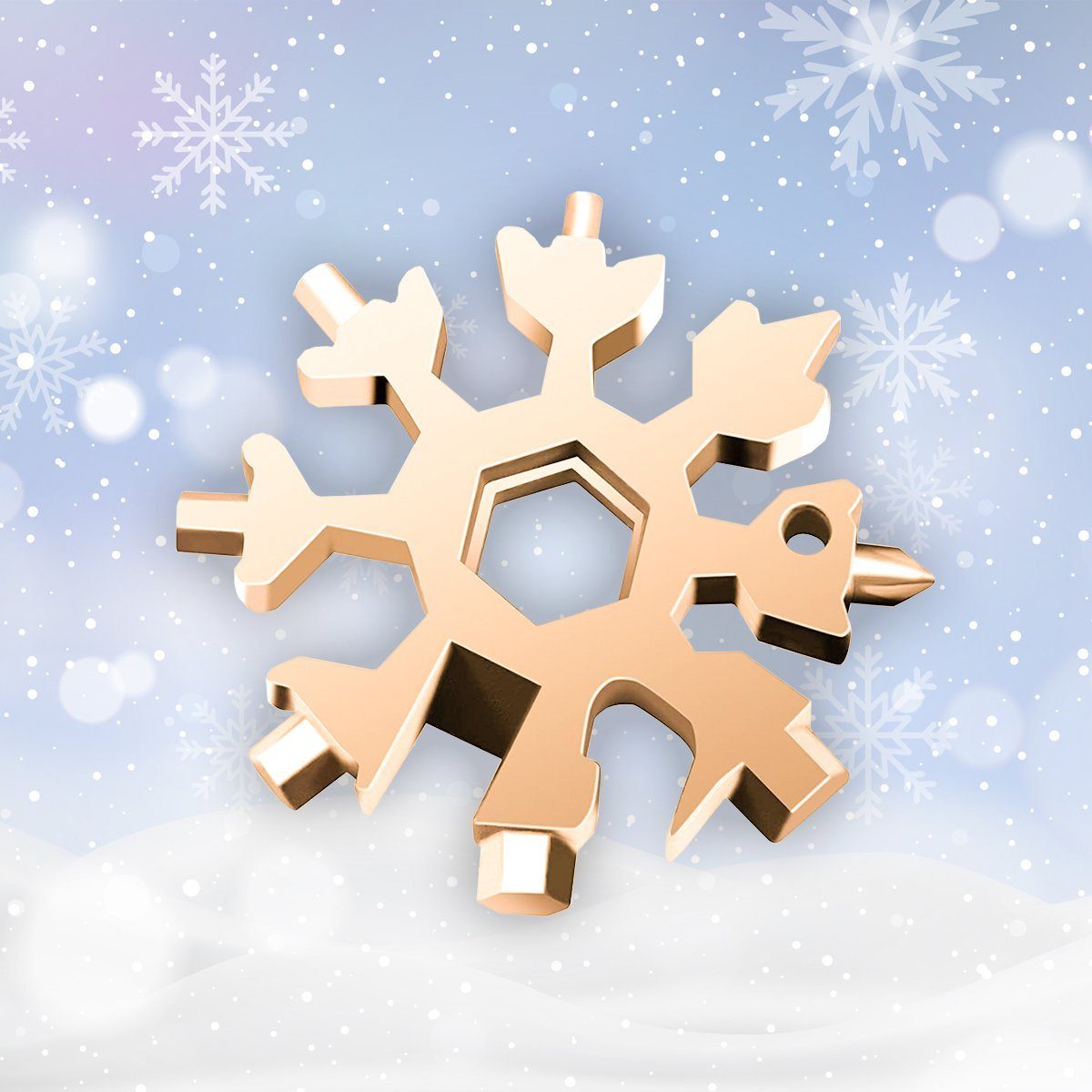 🎁Vente de Noël🎁Outil multifonction flocons de neige en acier inoxydable 18 en 1