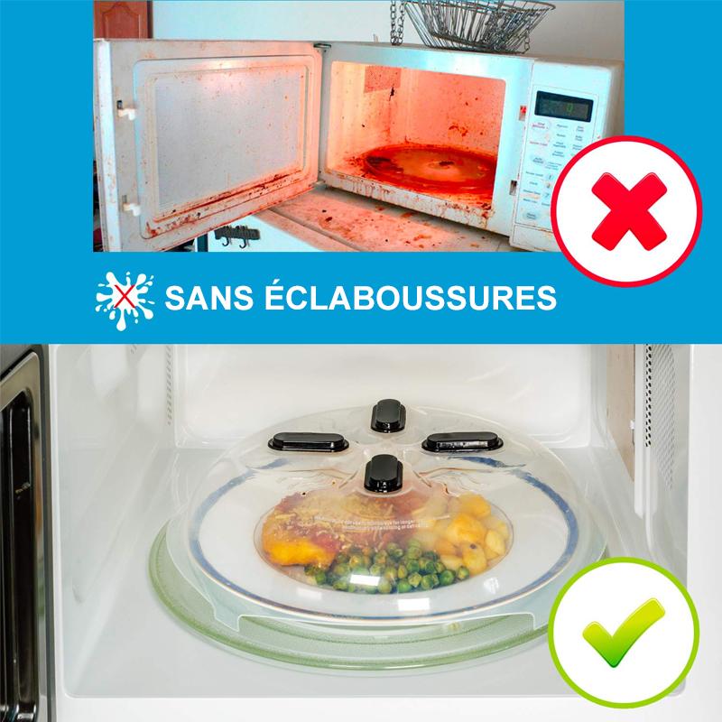 Couvercle magnétique anti-éclaboussures pour micro-ondes