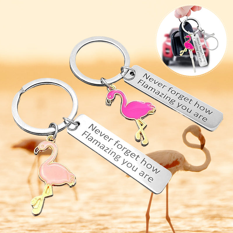 Porte-clés Flamant Rose Motivant
