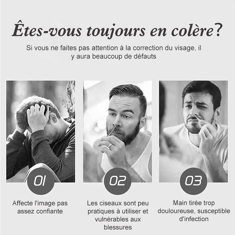 Tondeuse Ă Poils De Nez Manuel en Acier Inoxydable
