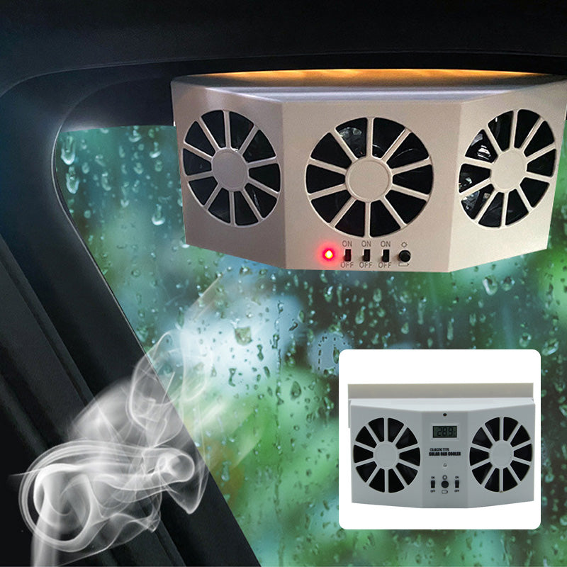 Ventilateur d'aération de fenêtre de voiture à énergie solaire