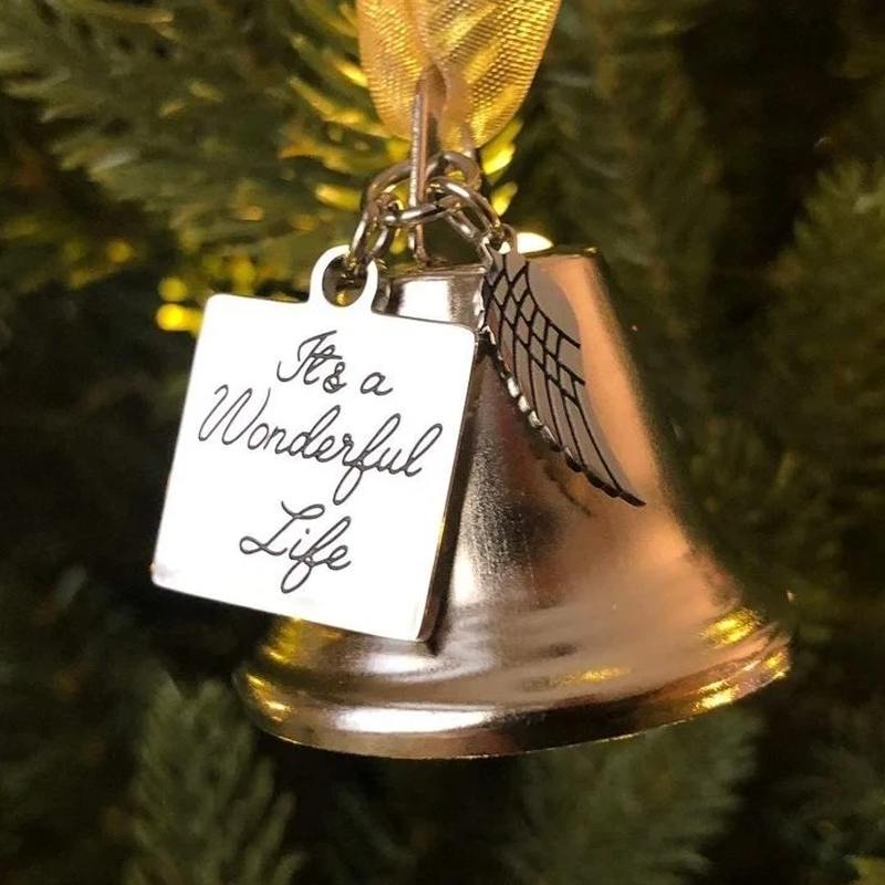 🎄Ornements de Noël Ailes D'ange Cloche-cadeau De Noël Commémoratif🎅