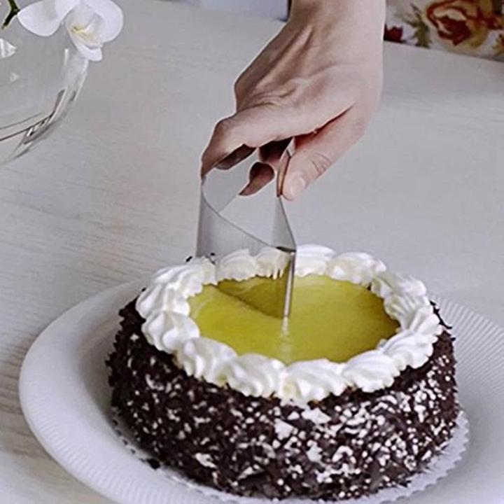 2 en 1 Coupe-gâteau en Acier Inoxydable Serveur à Gâteau