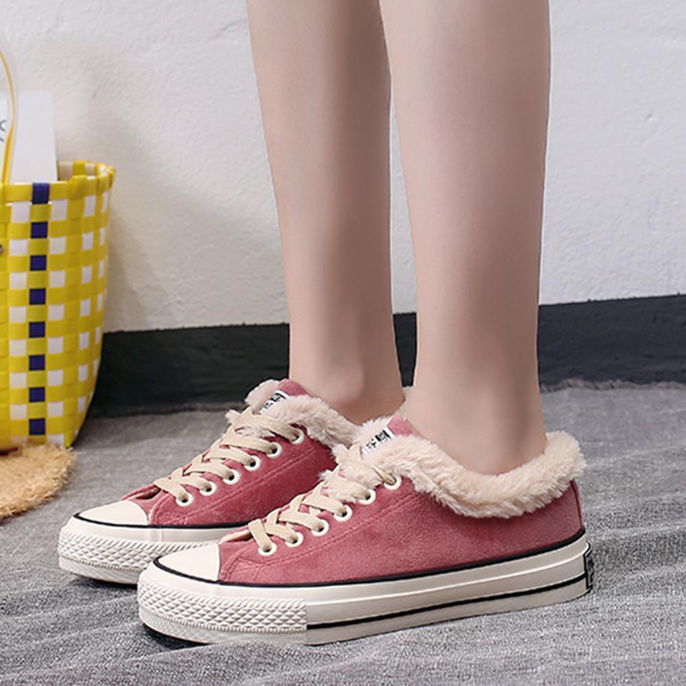 Chaussures de sport en fourrure hiver pour femmes