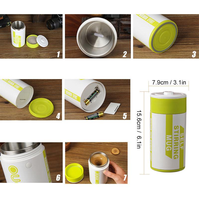 Tasse à Mélanger Automatique en Acier Inoxydable