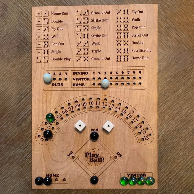 Jeu de plateau de dés de baseball