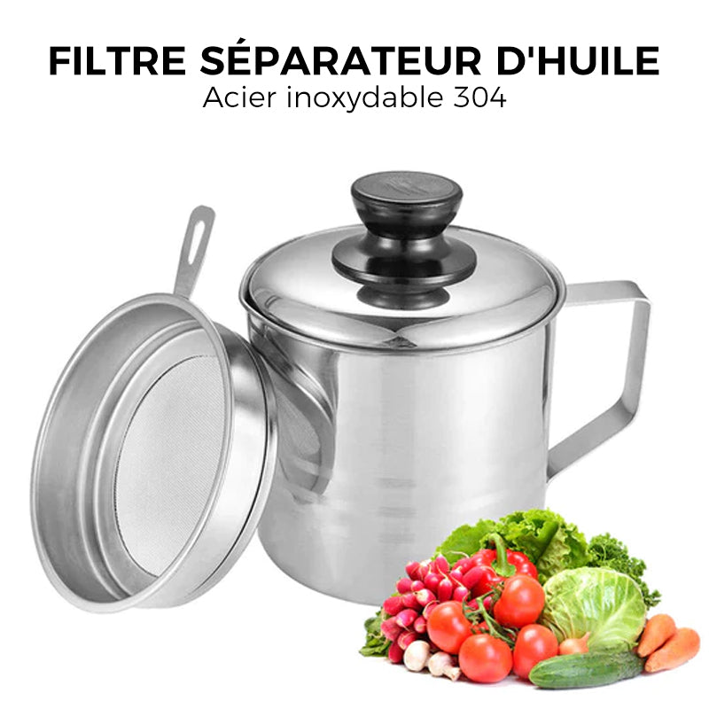 Récipient à graisse domestique avec crépine