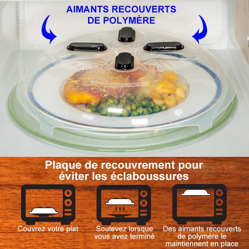 Couvercle magnétique anti-éclaboussures pour micro-ondes