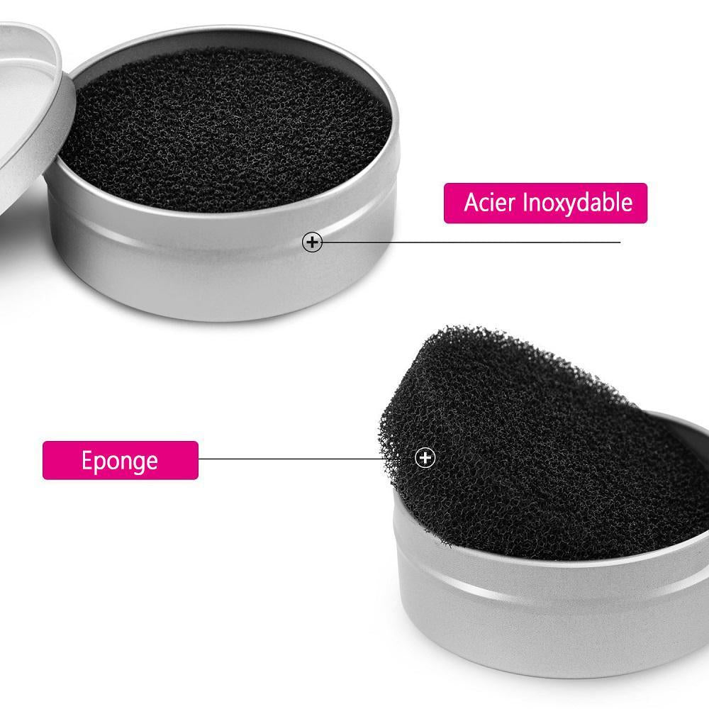 Éponge Efficace et Réutilisable pour Nettoyer Votre Brosse de Maquillage