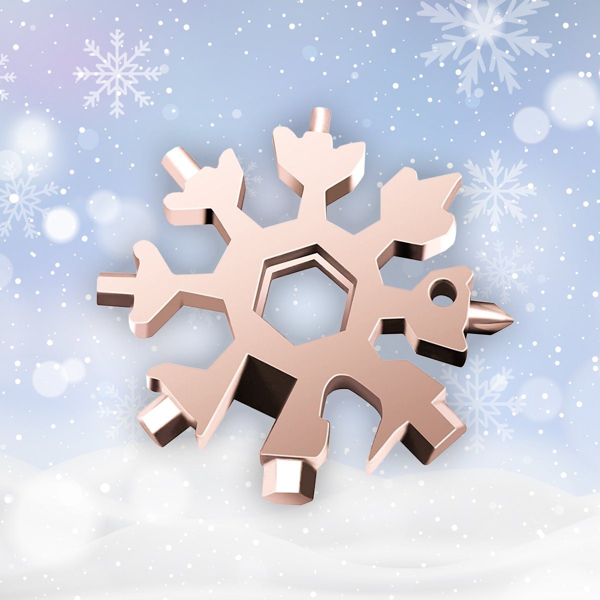 🎁Vente de Noël🎁Outil multifonction flocons de neige en acier inoxydable 18 en 1