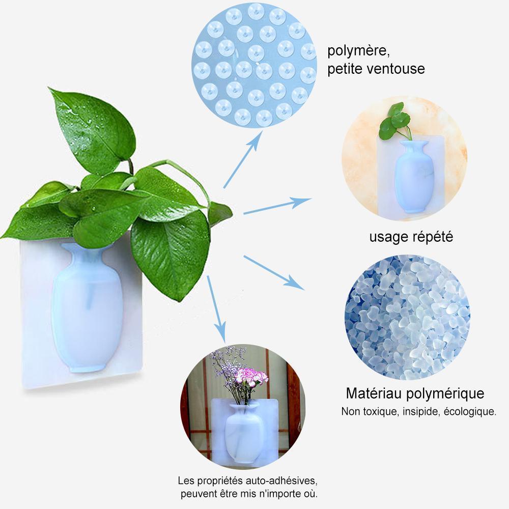 Vase À Fleurs Collant En Silicone Magique