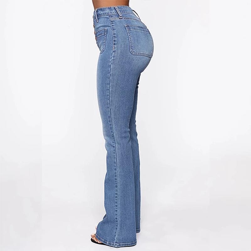 Jean Délavé à Taille Haute pour Femmes