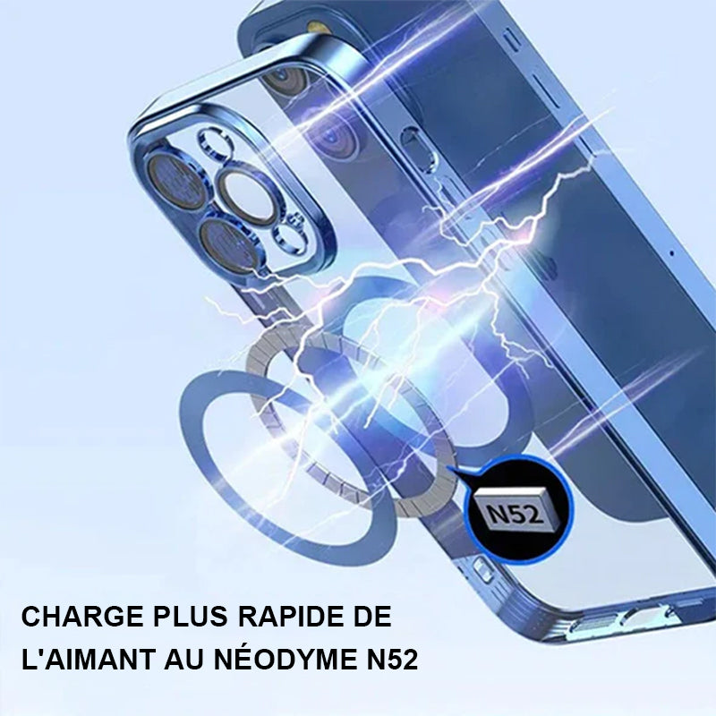 Galvanoplastie Charge magnétique sans fil Coque et skin iPhone