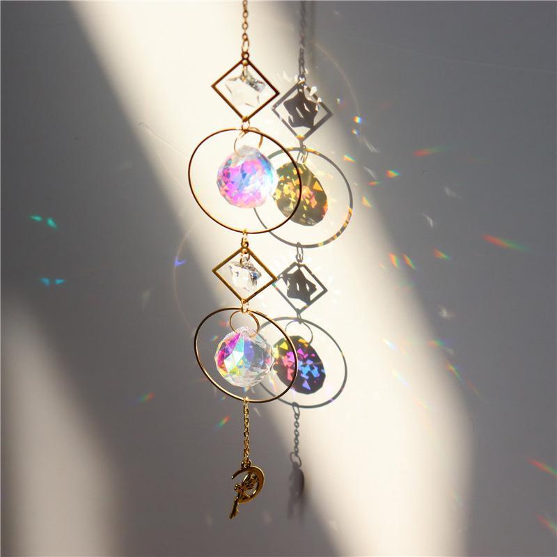Prisme de Boule de Cristal Multicolore Capteur de Soleil