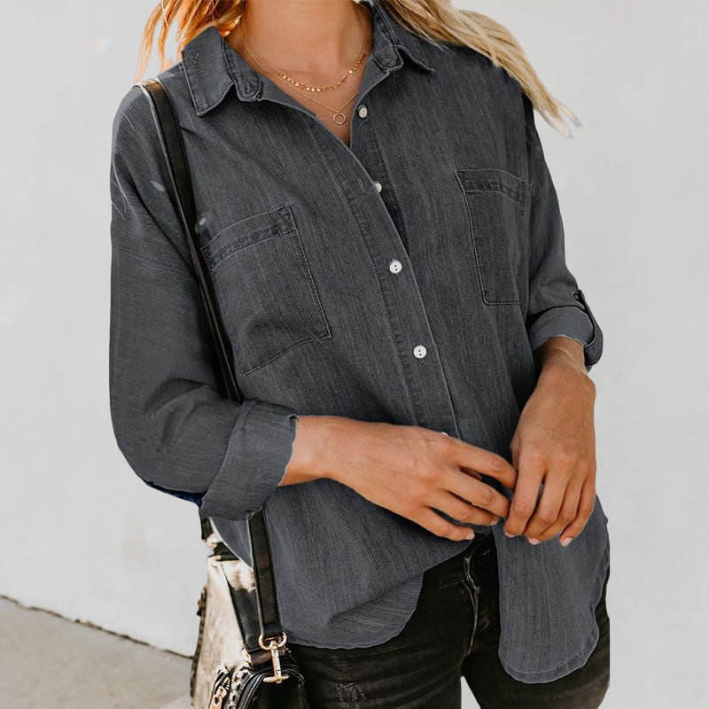 Chemise en jean à manches longues