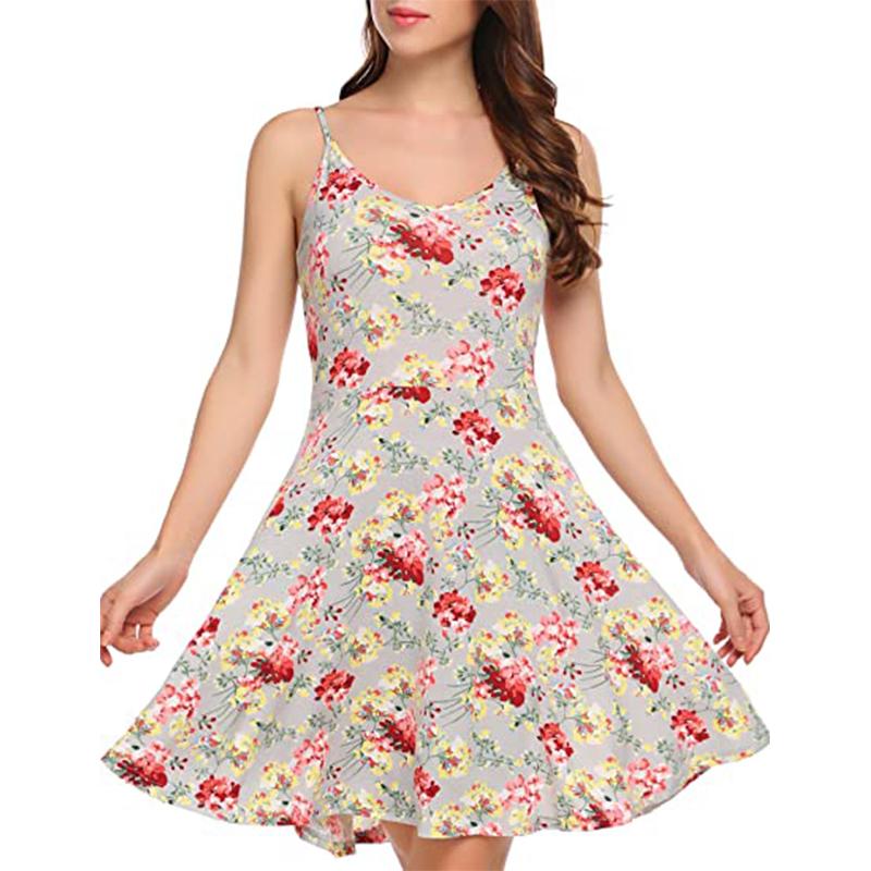 Robe d'été à Bretelles Ajustables de Plage
