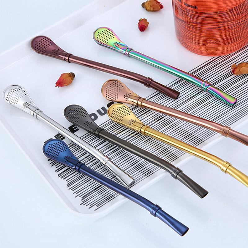 Cuillère à café paille en acier inoxydable