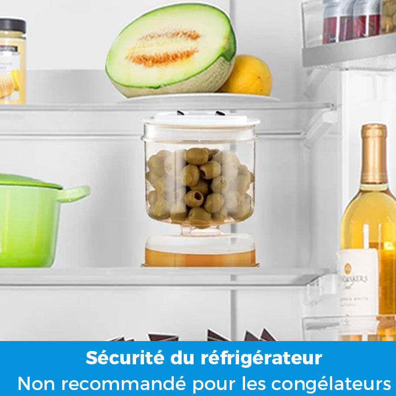 Bocal Ă cornichons et olives avec passoire