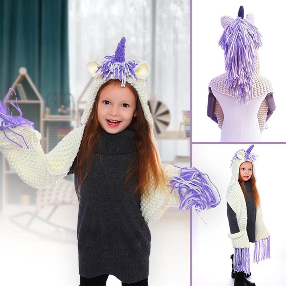 Bonnet Ăcharpe Licorne en Tricot