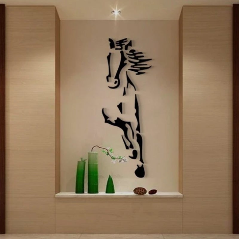 Sticker Mural Cheval Miroir Moderne Acrylique 3D