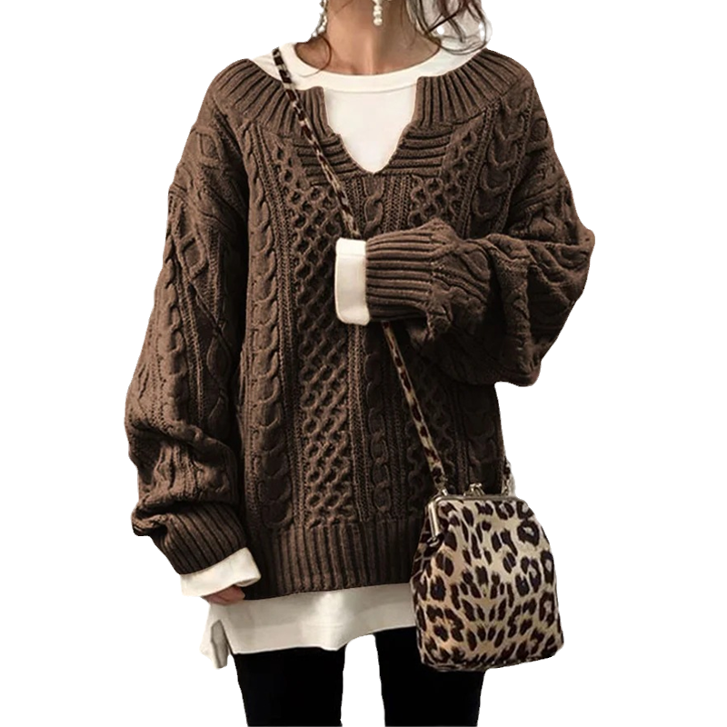 Pull ample en tricot torsadé