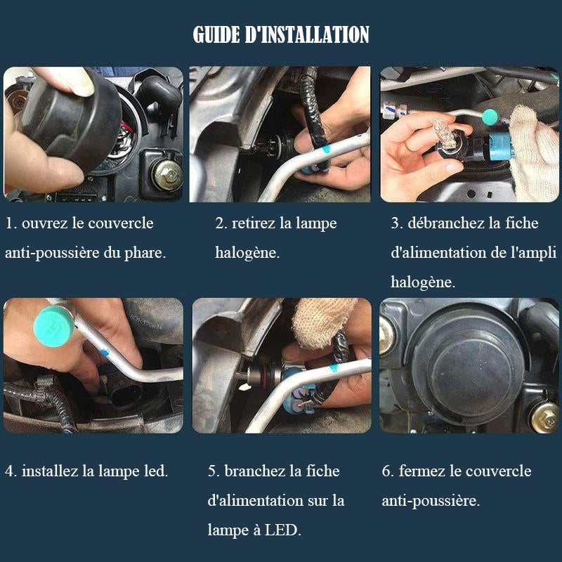 Phares LED Super Brillants de Voiture