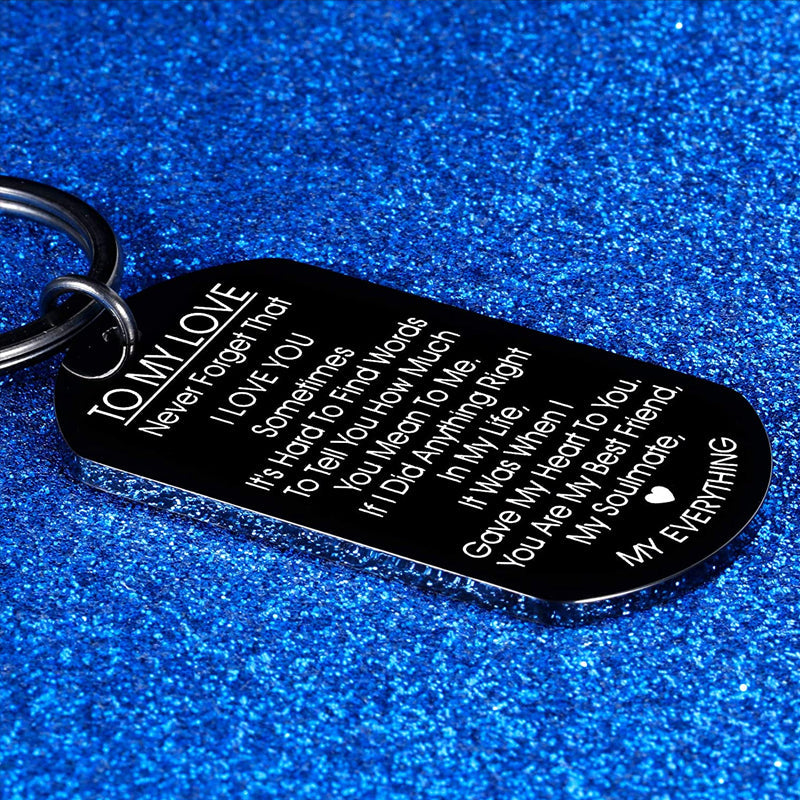 TO MY LOVE - Porte-clés motivant en acier inoxydable