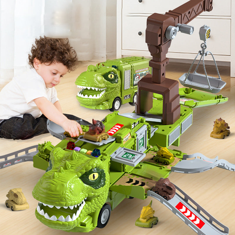 đŠNouvel Ensemble de Jouets de Piste de Camion dâIngĂ©nierie Transformant les Dinosaures
