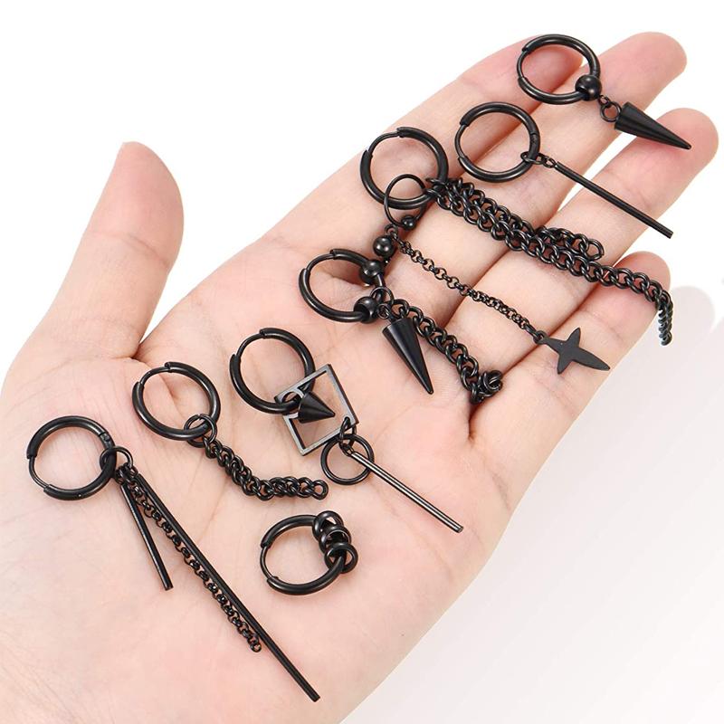 Ensemble de Boucles D'oreilles Personnalité Tendance en Acier Titane
