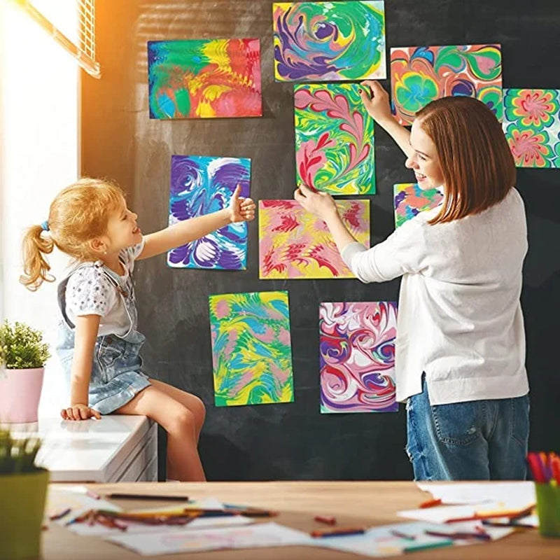 Kit d'Art de Peinture Marbrée à L'eau