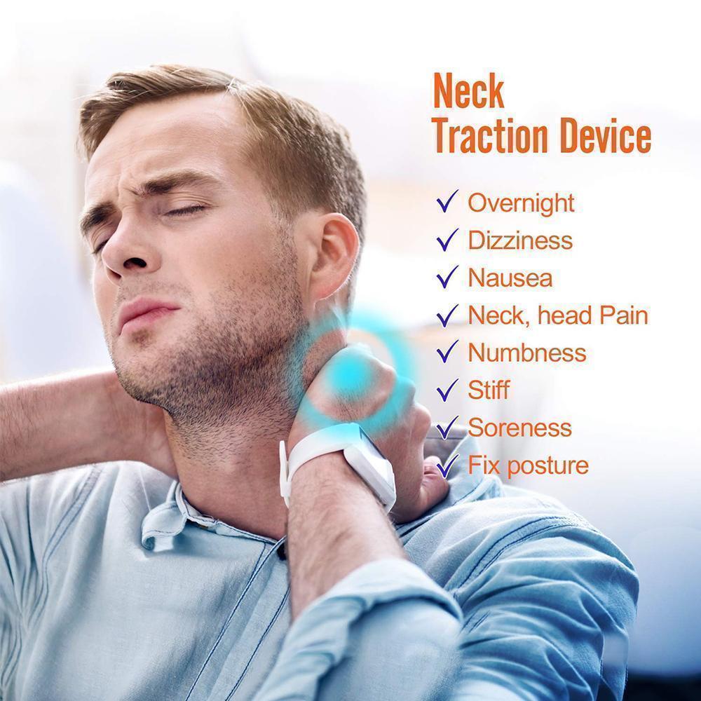 Dispositif de traction cervicale, support de cou gonflable