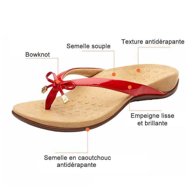 Sandales En Forme De V Avec Bowknot