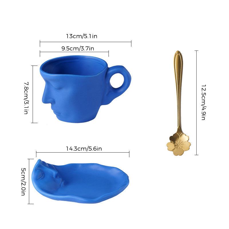 Métal touchant le visage créatif baiser en céramique Tasse à café