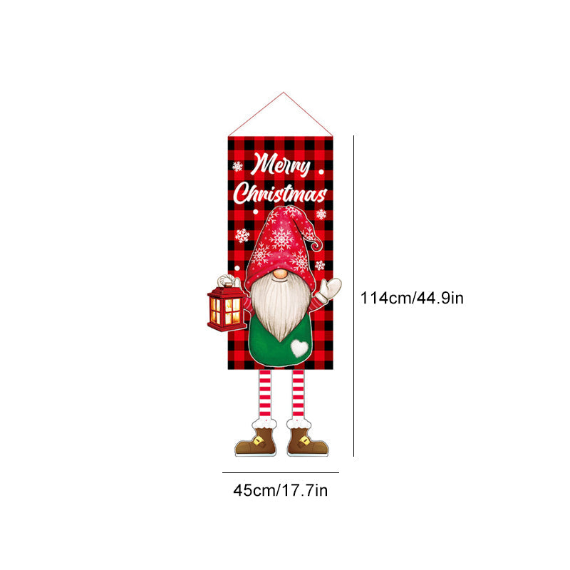 Décoration de Noël Drapeau de Jardin de Poupée Sans Visage Grinch Suspendu
