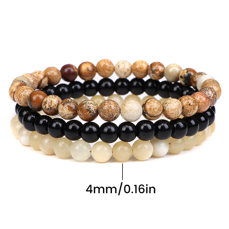 Bracelet combiné en agate naturelle
